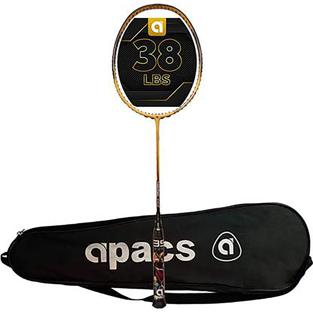 APACS Turbo Power 996 Graphite Badminton Racquet – Unstrung, 38 LBS Mega Tension, Lightweight Smash Control Racquet with Full Cover for All-Round Play - Best Price online Prokicksports.com