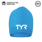 TYR Long Hair Silicone Swim Cap, Black - Adult - Best Price online Prokicksports.com