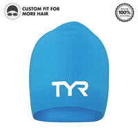 TYR Long Hair Silicone Swim Cap, Black - Adult - Best Price online Prokicksports.com