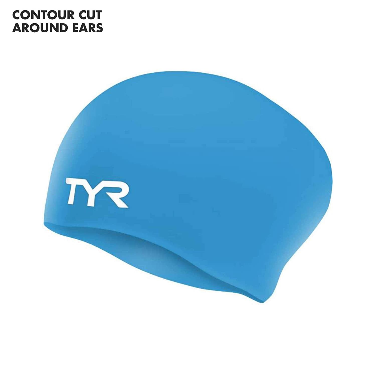 TYR Long Hair Silicone Swim Cap, Black - Adult - Best Price online Prokicksports.com