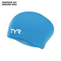 TYR Long Hair Silicone Swim Cap, Black - Adult - Best Price online Prokicksports.com