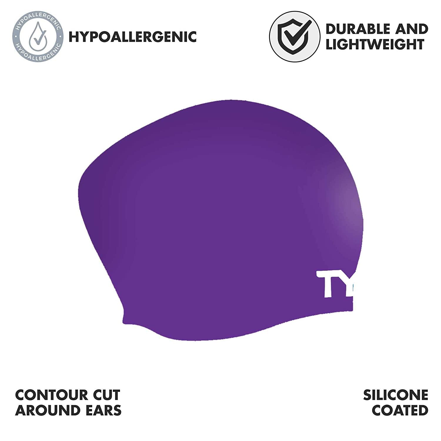 TYR Long Hair Silicone Swim Cap, Black - Adult - Best Price online Prokicksports.com