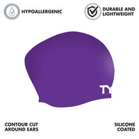 TYR Long Hair Silicone Swim Cap, Black - Adult - Best Price online Prokicksports.com
