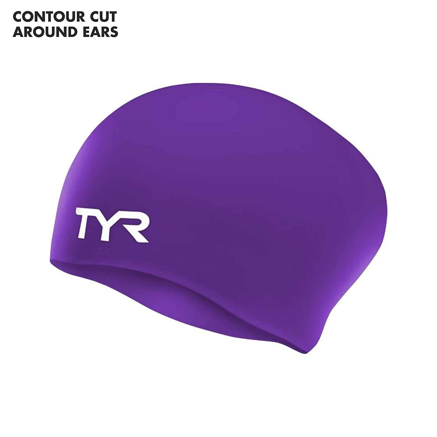 TYR Long Hair Silicone Swim Cap, Black - Adult - Best Price online Prokicksports.com