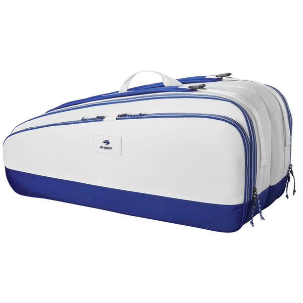 Wilson US OPEN 2023 Tour 12 Pack Racquet Bag, White/Blue