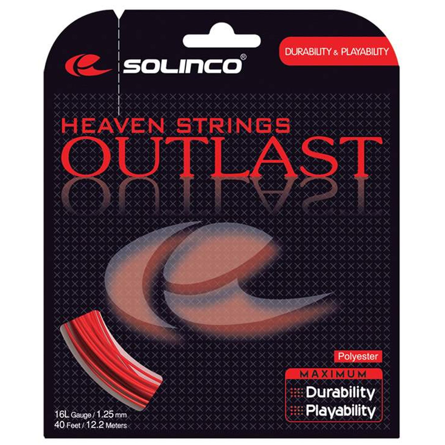Solinco Outlast 16L Guage (1.25MM) Tennis String,Red - Best Price online Prokicksports.com