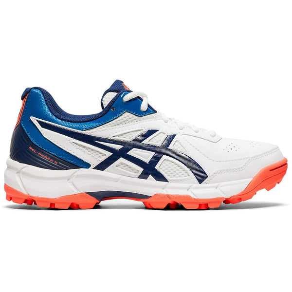 ASICS Unisex Kid’s White/Blue Cricket Shoes – Lightweight Cushioned Sports Shoes with Superior Grip, Breathability & Support for Junior Cricketers