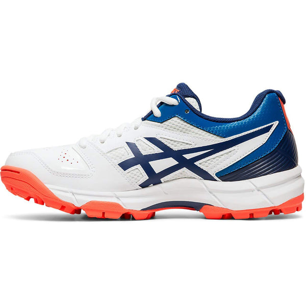 ASICS Unisex Kid’s White/Blue Cricket Shoes – Lightweight Cushioned Sports Shoes with Superior Grip, Breathability & Support for Junior Cricketers