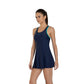 Speedo Female Swimwear Racerback Swimdress with Boyleg (Navy/Jade) - Best Price online Prokicksports.com