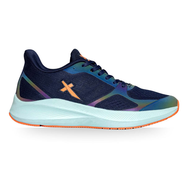 Vector X Reflector Jogging Shoes | Lightweight Sports Shoes for Men | Breathable Mesh Sneakers for Running, Walking, Gym & Training – Navy/Orange