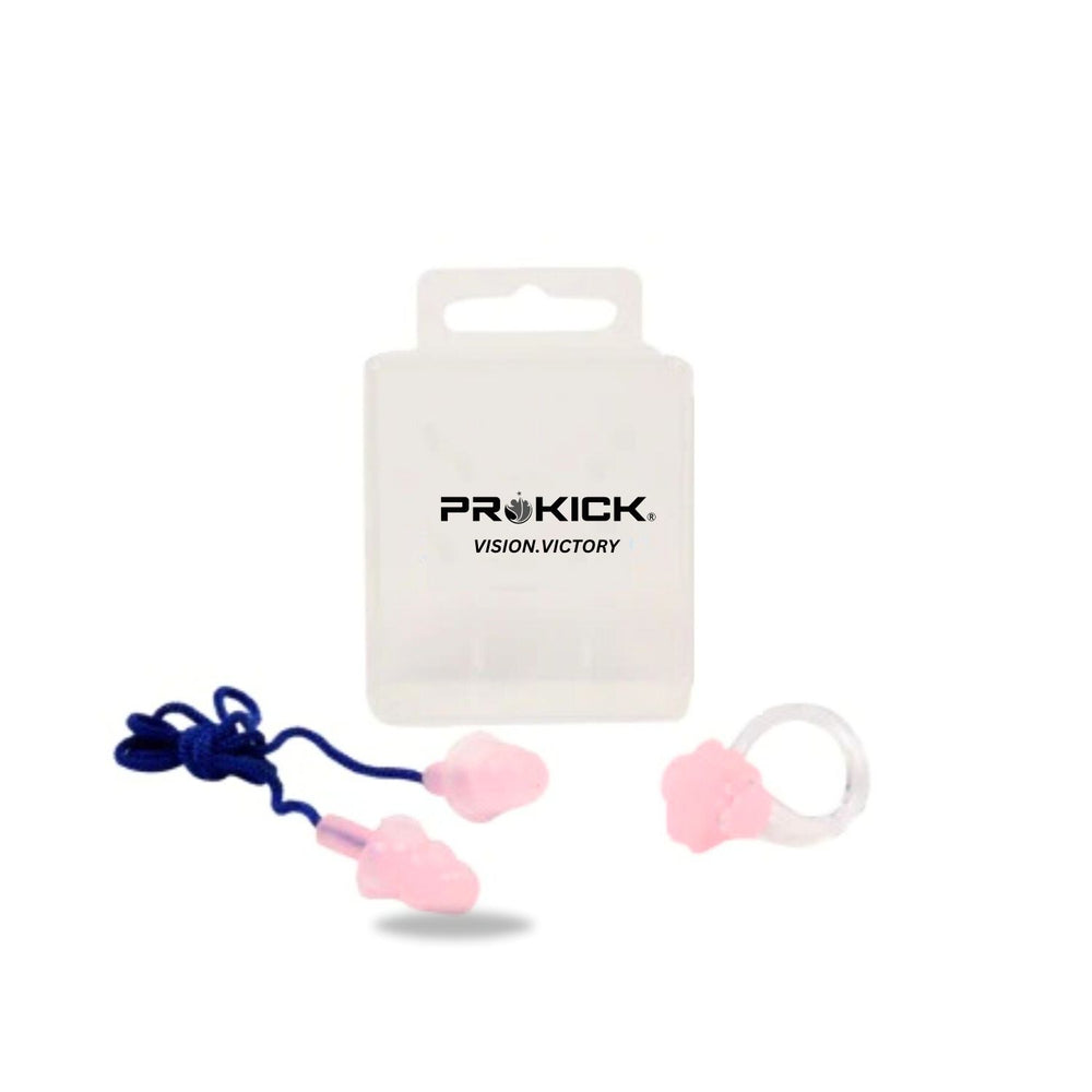 Prokick Swimming Ear Plug with Nose Clip | Assorted Colors | Comfortable Waterproof Protection Soft Silicone, Waterproof Reusable for Swimming, Diving Water Sports