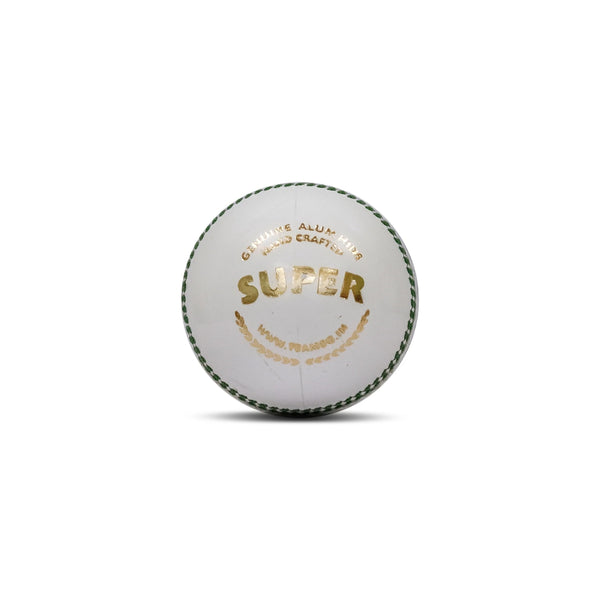 SG Super White Cricket Leather Ball for Adult, White - 1 Pc