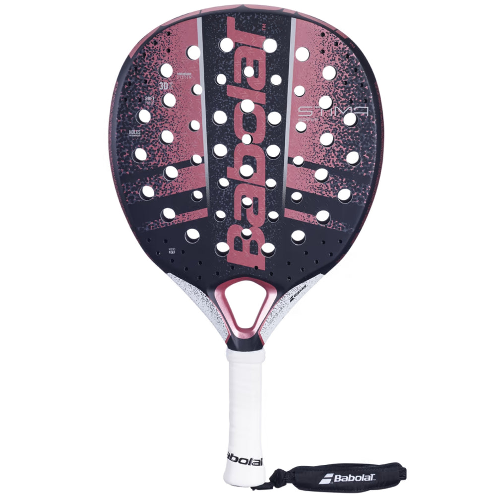 Babolat Stima Spirit Padel Racquet, Black / Coral