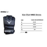 Invincible Combat Gloves with Thumb Enclosure, Black - Small - Best Price online Prokicksports.com