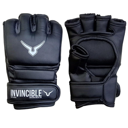 Invincible Combat Gloves with Thumb Enclosure, Black - Small - Best Price online Prokicksports.com