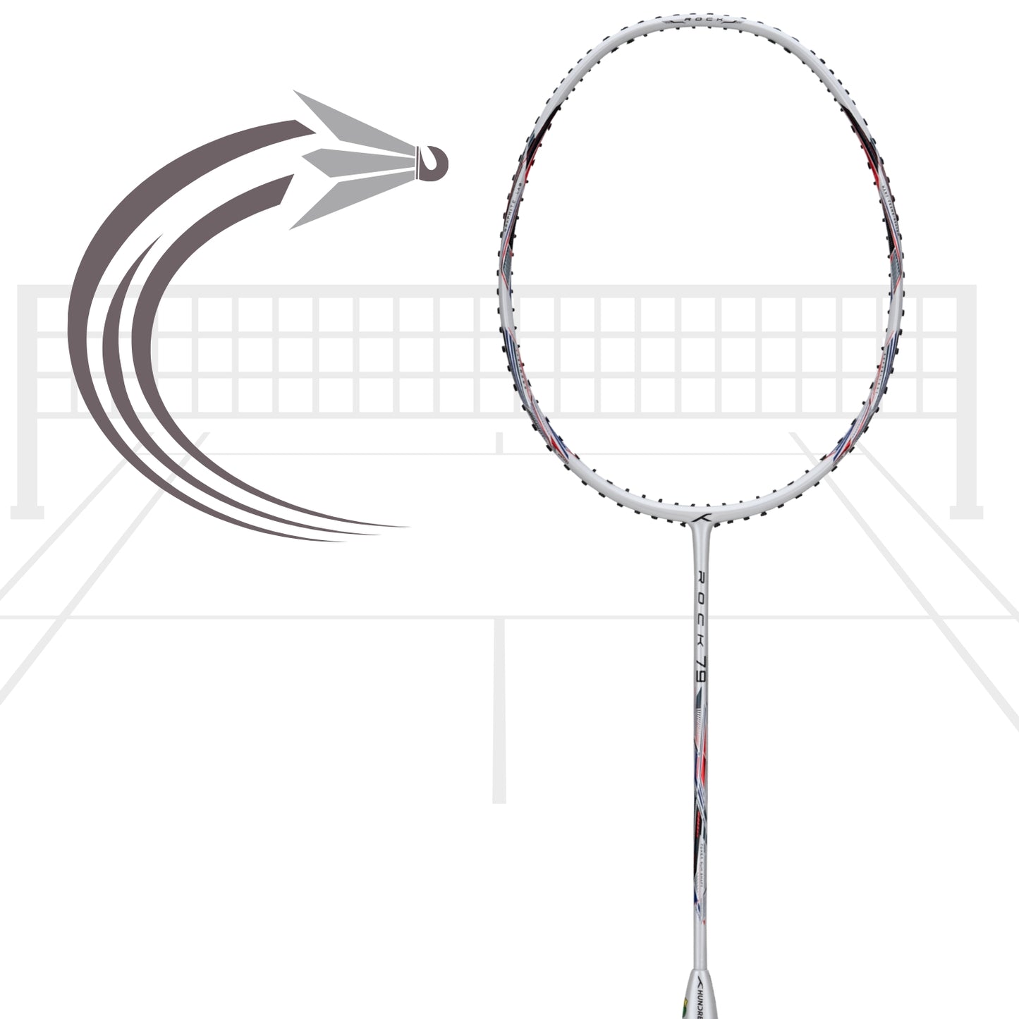 Hundred Rock 79 Unstrung Badminton Racket | Lightweight Graphite Frame, Unstrung Performance Racquet for Advanced Players - Best Price online Prokicksports.com