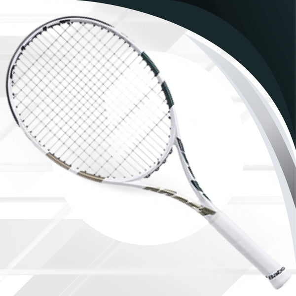 Babolat Boost Wimbledon NC Strung Tennis Racquet White/Champagne Green | Lightweight Graphite Frame, Pre-Strung – Ideal for Beginner & Intermediate Players