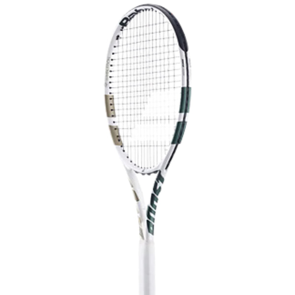 Babolat Boost Wimbledon NC Strung Tennis Racquet White/Champagne Green | Lightweight Graphite Frame, Pre-Strung – Ideal for Beginner & Intermediate Players