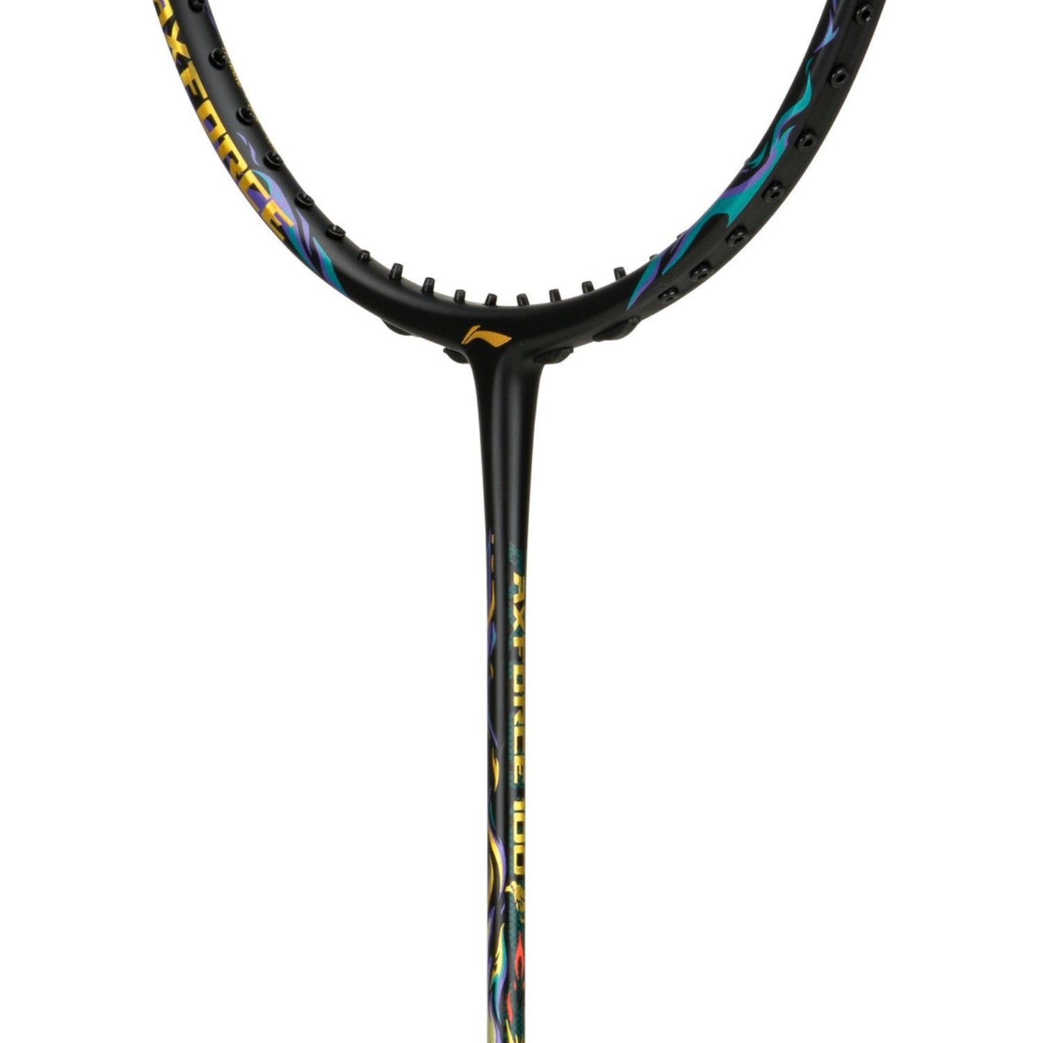 Li-Ning AXForce 100 Unstrung Badminton Racquet – Lightweight 4U5, Medium Flex Shaft, Even Balance, Graphite Frame, Isometric Head | Black/Gold | For Professional Attacking Players - Best Price online Prokicksports.com