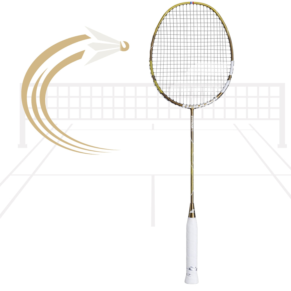 Babolat Jet Stream 78 Badminton Racquet (5U) – White/Gold | Ultra Lightweight Frame, High Modulus Graphite | For Speed, Control & All-Round Play