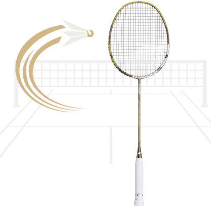 Babolat Jet Stream 78 Badminton Racquet (5U) – White/Gold | Ultra Lightweight Frame, High Modulus Graphite | For Speed, Control & All-Round Play - Best Price online Prokicksports.com