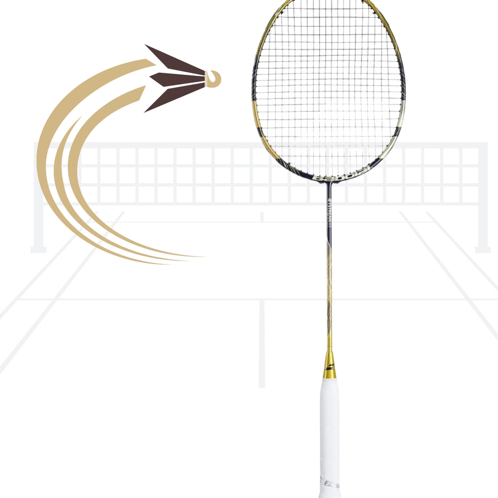 Babolat Jet Stream 83 Badminton Racquet (4U) – Black/Gold | Lightweight Graphite Frame, High-Tension Support | For Speed, Power & Professional Play