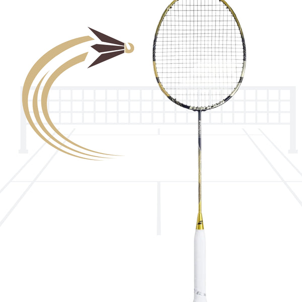 Babolat Jet Stream 83 Badminton Racquet (4U) – Black/Gold | Lightweight Graphite Frame, High-Tension Support | For Speed, Power & Professional Play