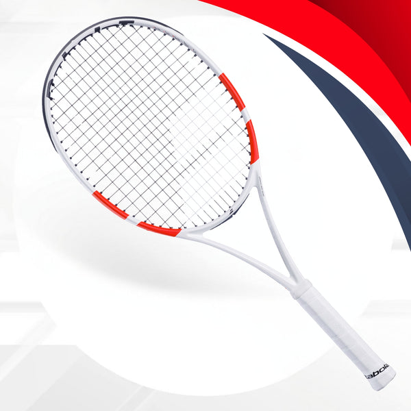 Babolat Pure Strike 100 U NC Unstrung Tennis Racquet  – White/Red/Black | Control, Precision & Spin-Friendly Frame