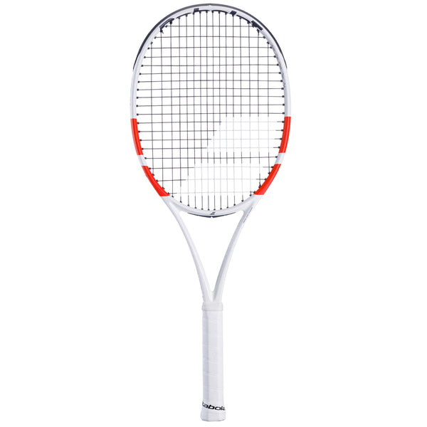 Babolat Pure Strike 100 U NC Unstrung Tennis Racquet  – White/Red/Black | Control, Precision & Spin-Friendly Frame