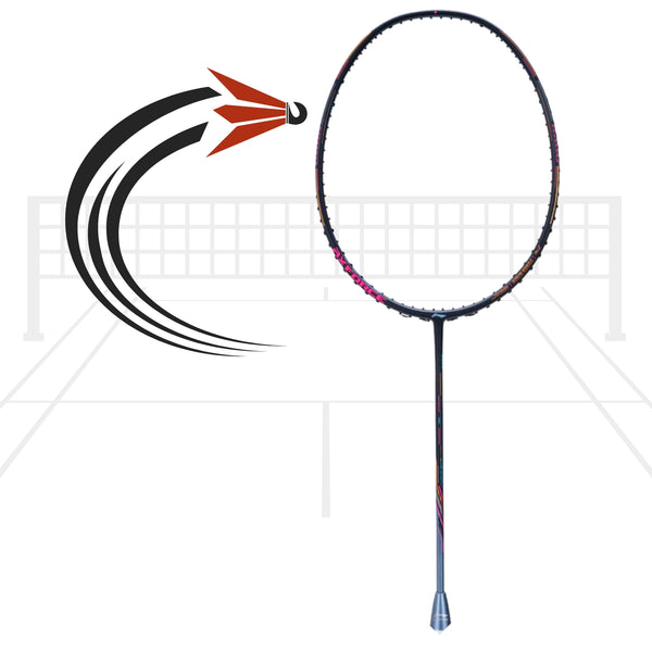Li-Ning Axforce 80 Unstrung Badminton Racquet, 4U5 – Black | Lightweight Graphite Frame, Head-Heavy Balance | For Attacking & Professional Players