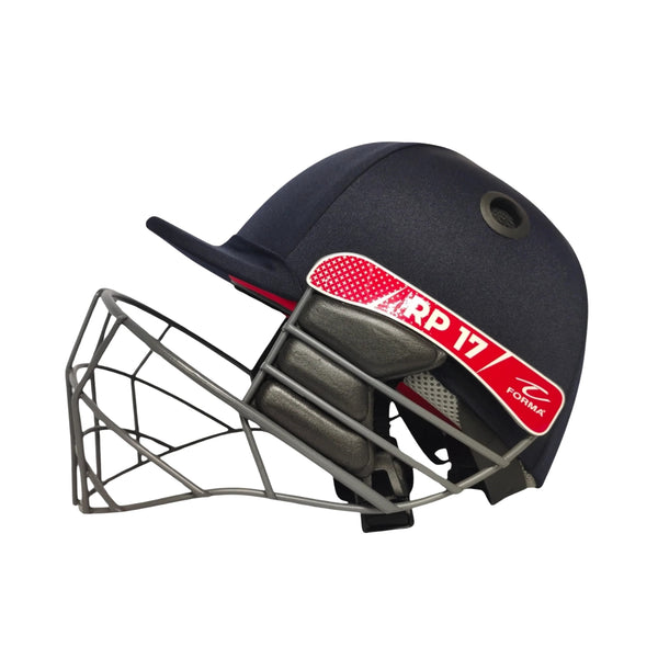 Forma RP17 Mild Steel Cricket Helmet – Red | Lightweight Protective Headgear with ABS Shell & Steel Grill