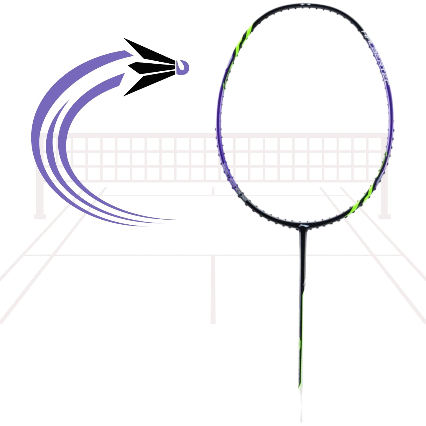 Li-Ning Halbertec 1000 Unstrung Badminton Racquet AYPV021-5, 5U6 – Lightweight Graphite Racket– For Professional Players - Best Price online Prokicksports.com