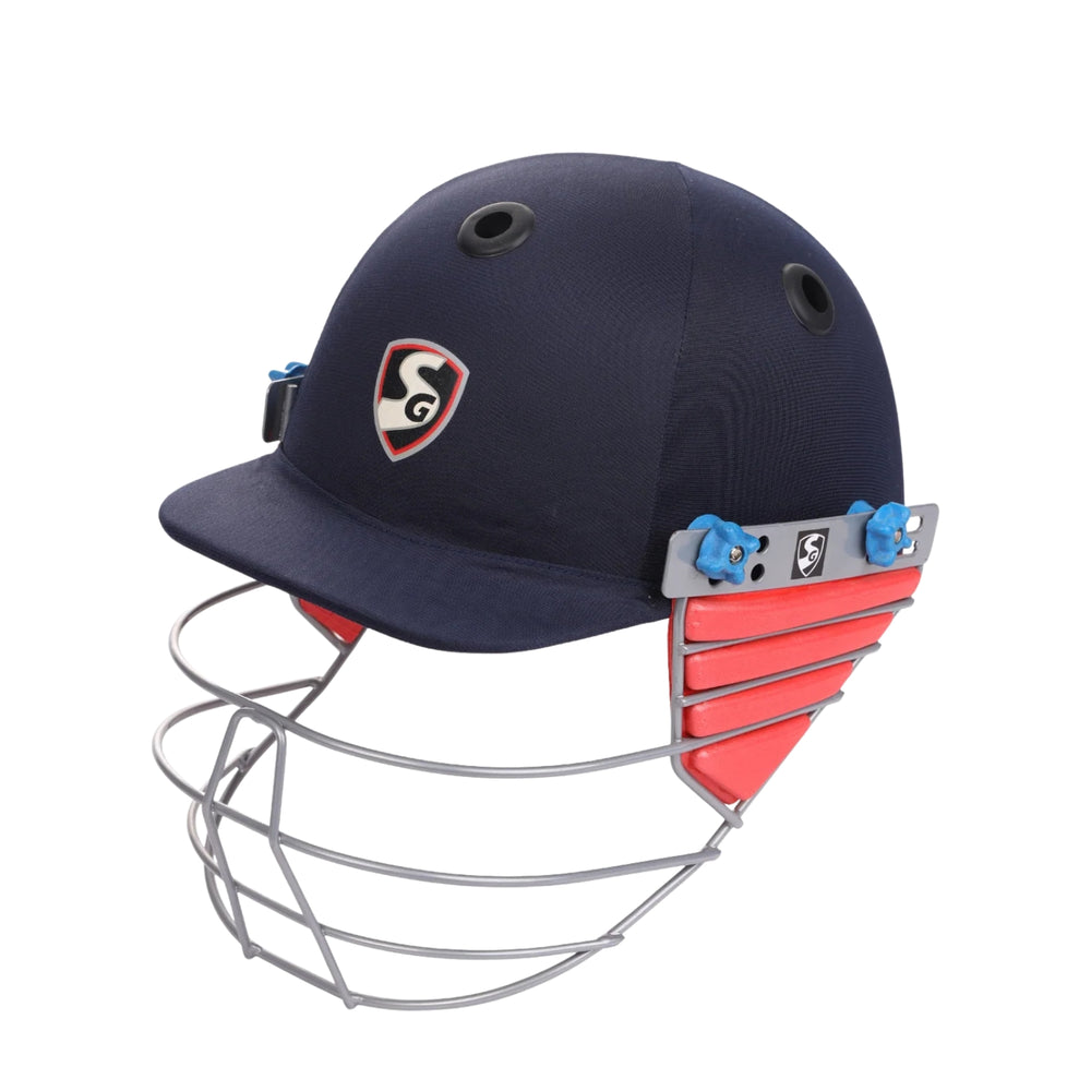 SG Poly-Fab Professional Cricket Helmet | Durable Steel Grill, Lightweight ABS Shell, Adjustable Fit