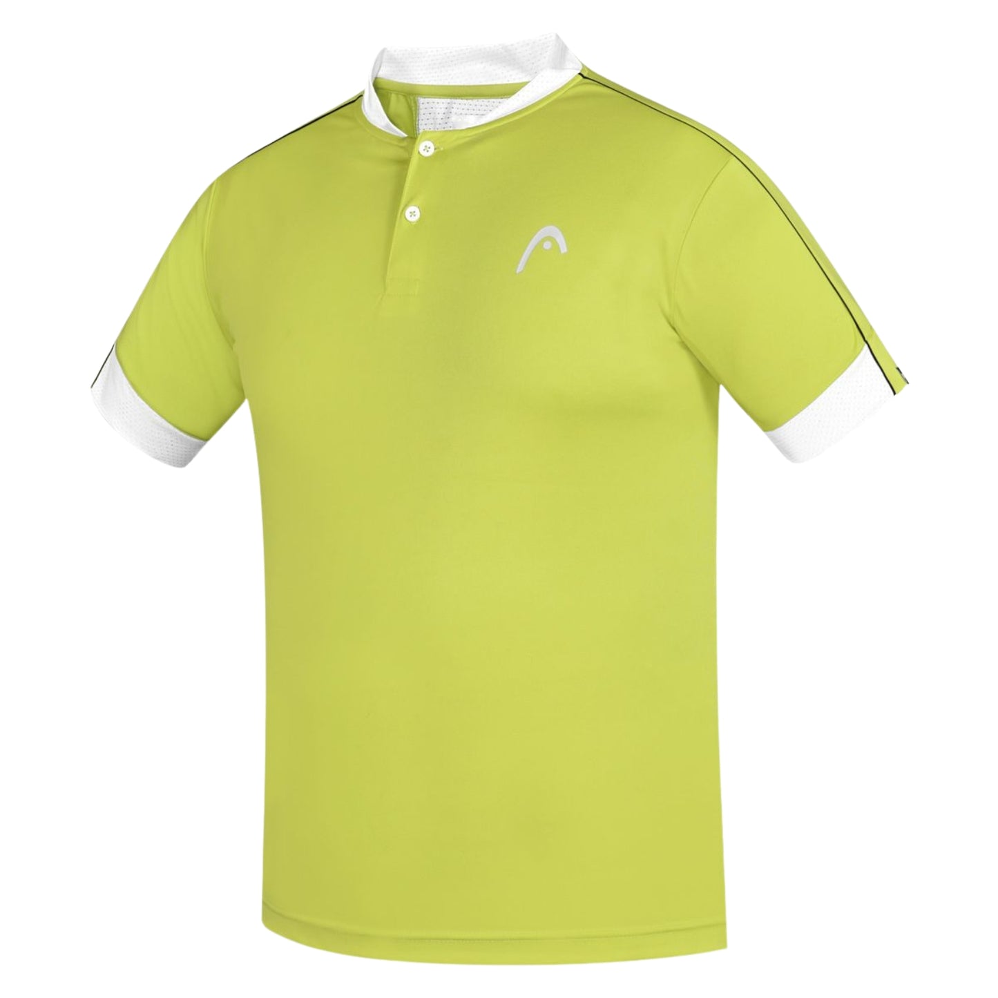 HEAD HCD-409 Polo Men’s Henley Neck T-Shirt – Neon Green/White | 100% Polyester, Lightweight, Breathable & Stylish Sportswear for Men - Best Price online Prokicksports.com
