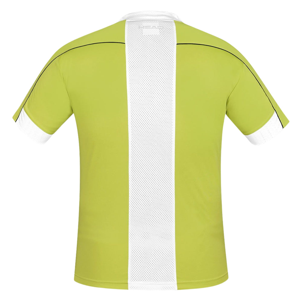 HEAD HCD-409 Polo Men’s Henley Neck T-Shirt – Neon Green/White | 100% Polyester, Lightweight, Breathable & Stylish Sportswear for Men - Best Price online Prokicksports.com