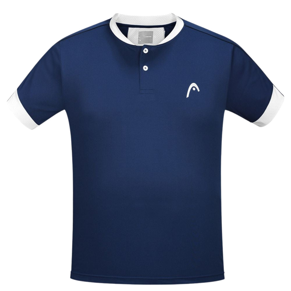 HEAD HCD-410 Polo Men’s Henley Neck T-Shirt – Navy/White | 100% Polyester, Lightweight, Breathable & Stylish Sportswear for Men