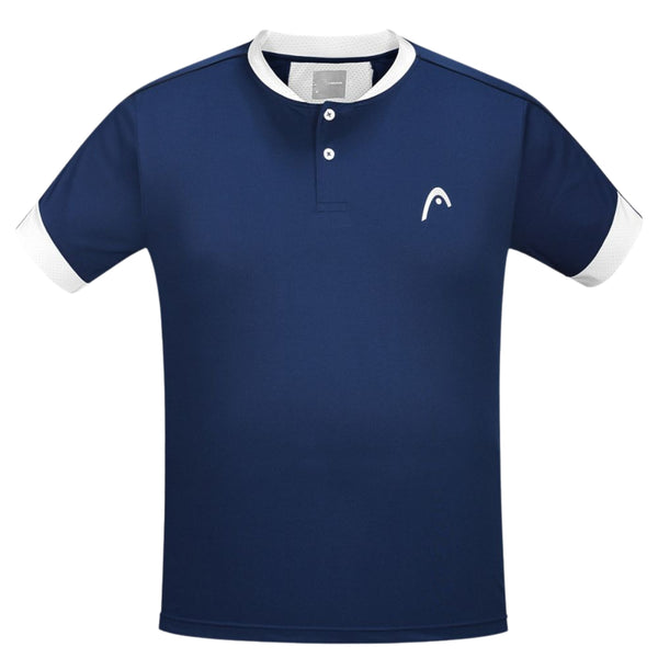 HEAD HCD-410 Polo Men’s Henley Neck T-Shirt – Navy/White | 100% Polyester, Lightweight, Breathable & Stylish Sportswear for Men