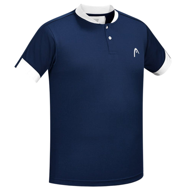 HEAD HCD-410 Polo Men’s Henley Neck T-Shirt – Navy/White | 100% Polyester, Lightweight, Breathable & Stylish Sportswear for Men