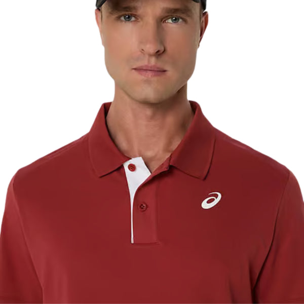 ASICS COURT POLO (M) – Burnt Red | Lightweight, Breathable & Quick-Dry Men’s Sports Polo for Training and Matches