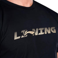 Li-Ning ATSU847-5 Men’s R-Neck Badminton T-Shirt – Black/Silver | Lightweight, Breathable & Quick-Dry Sportswear for Training and Matches - Best Price online Prokicksports.com