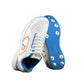 Dnine Thunder Metal Spike Cricket Shoes for Men | Professional-Grade Traction | PU Leather Upper | EVA Midsole | White/Orange/Blue | Ideal for Fast Bowlers - Best Price online Prokicksports.com