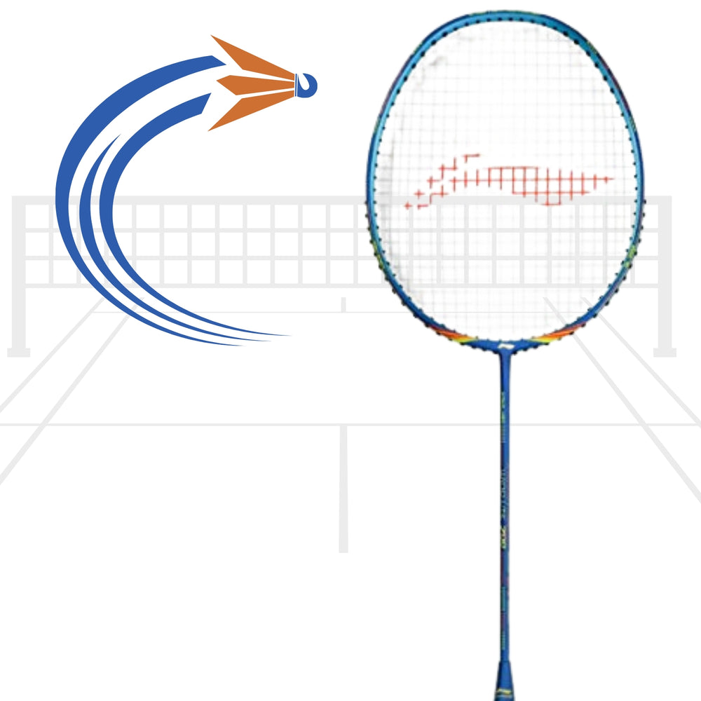 Li-Ning Wind Lite 700 Carbon Fibre Strung Badminton Racket with Free Full Cover – Navy/Red | Ultra-Lightweight 78g, High-Tension Frame, Aerodynamic Design