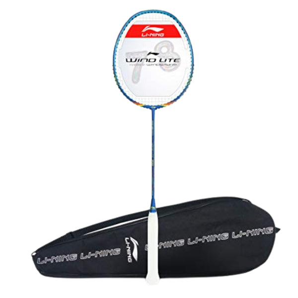 Li-Ning Wind Lite 700 Carbon Fibre Strung Badminton Racket with Free Full Cover – Navy/Red | Ultra-Lightweight 78g, High-Tension Frame, Aerodynamic Design