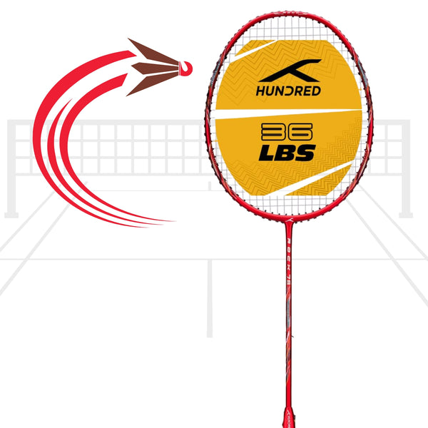 Hundred Rock 78 Unstrung Badminton Racket – Dark Red | Ultra-Light 78g Graphite Frame, 36 LBS Tension Capacity, for Intermediate & Advanced Players