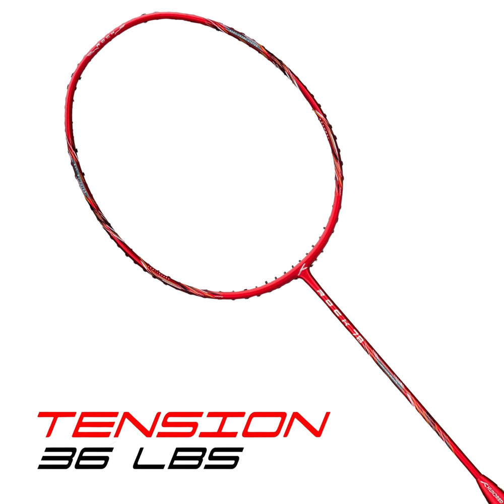 Hundred Rock 78 Unstrung Badminton Racket – Dark Red | Ultra-Light 78g Graphite Frame, 36 LBS Tension Capacity, for Intermediate & Advanced Players - Best Price online Prokicksports.com