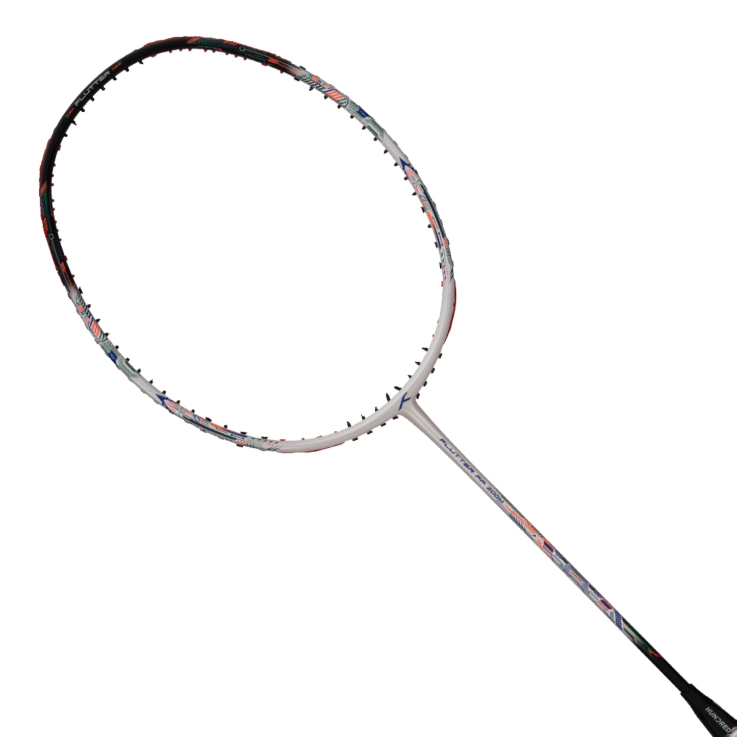 Hundred Flutter FF Zoom Unstrung Badminton Racket – White/Black | Ultra-Light 78g Graphite Frame, 32 LBS Tension Capacity, for Intermediate & Advanced Players - Best Price online Prokicksports.com