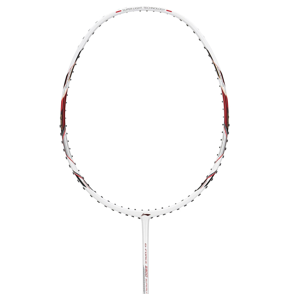Li-Ning G-Force 5900 Superlite Badminton Racquet – 5U6 White/Red/Black | Lightweight Carbon Fibre Frame for Speed & Precision - Best Price online Prokicksports.com