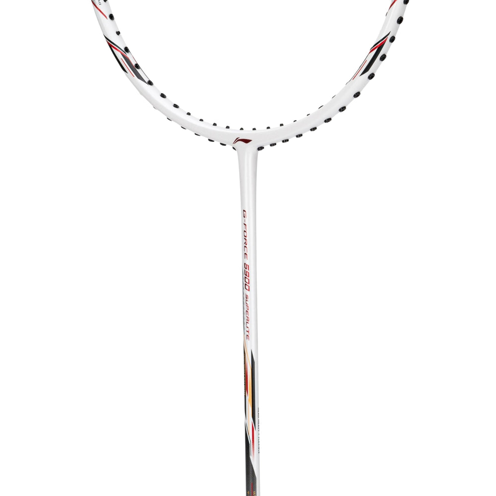 Li-Ning G-Force 5900 Superlite Badminton Racquet – 5U6 White/Red/Black | Lightweight Carbon Fibre Frame for Speed & Precision - Best Price online Prokicksports.com