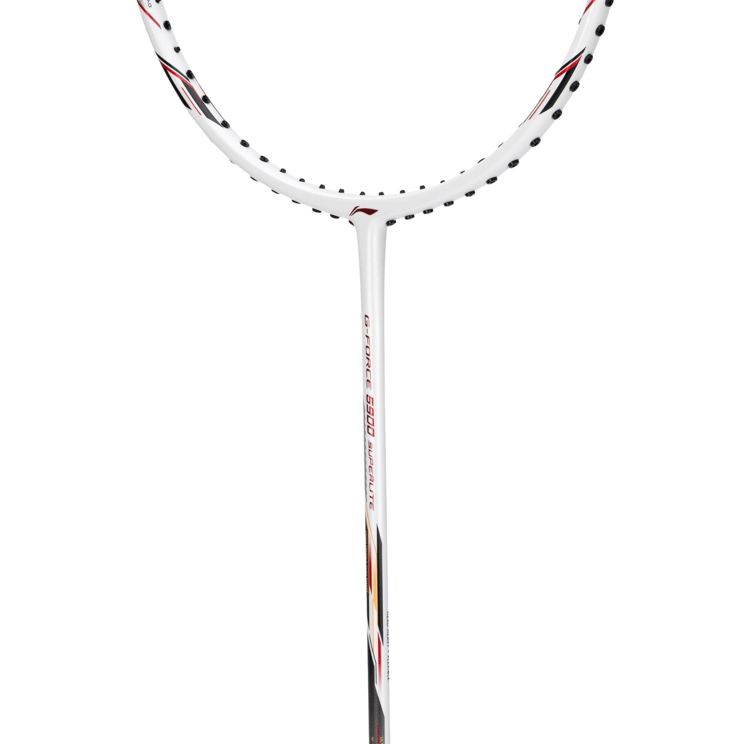Li-Ning G-Force 5900 Superlite Badminton Racquet – 5U6 White/Red/Black | Lightweight Carbon Fibre Frame for Speed & Precision - Best Price online Prokicksports.com