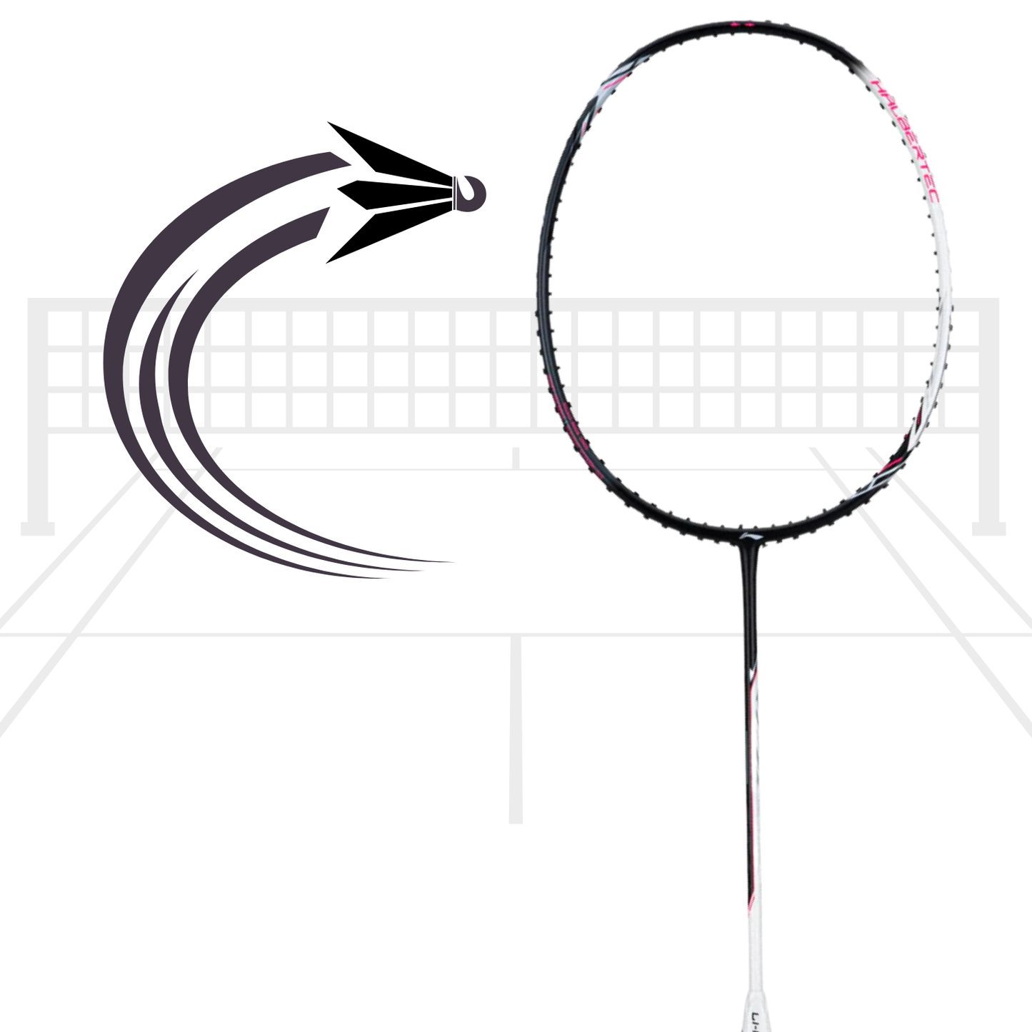 Li-Ning Halbertec 2000 Unstrung Badminton Racquet – 4UG5 White/Grey | All-Round Performance Racquet for Power & Control - Best Price online Prokicksports.com
